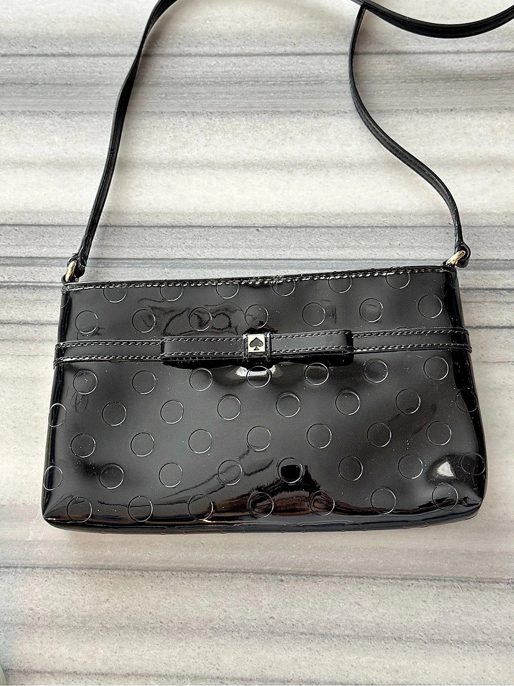 Kate Spade Camellia Street Amy Leather Crossbody Purse - Black